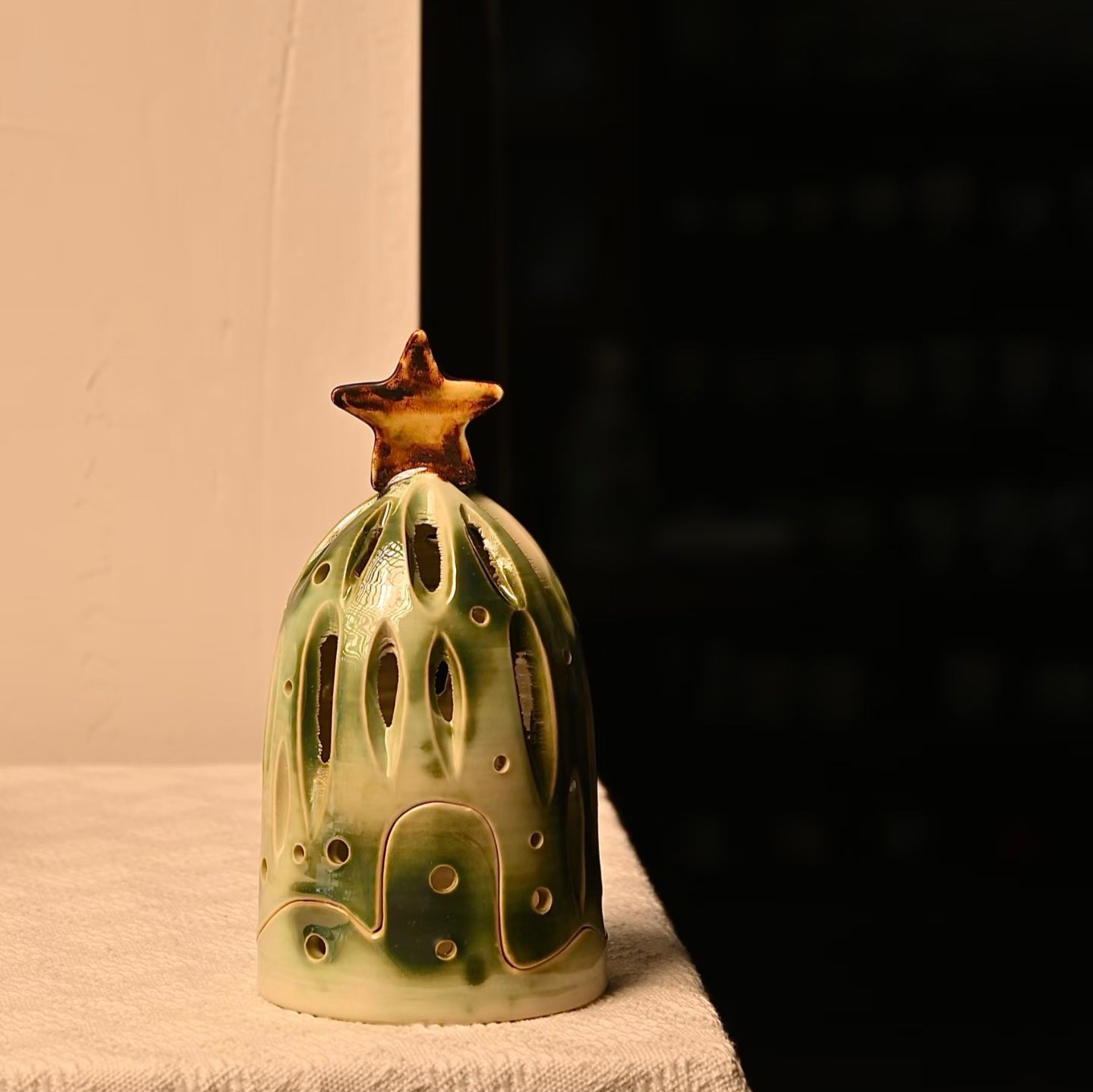 Christmas Candle Holder - Handmade Ceramic