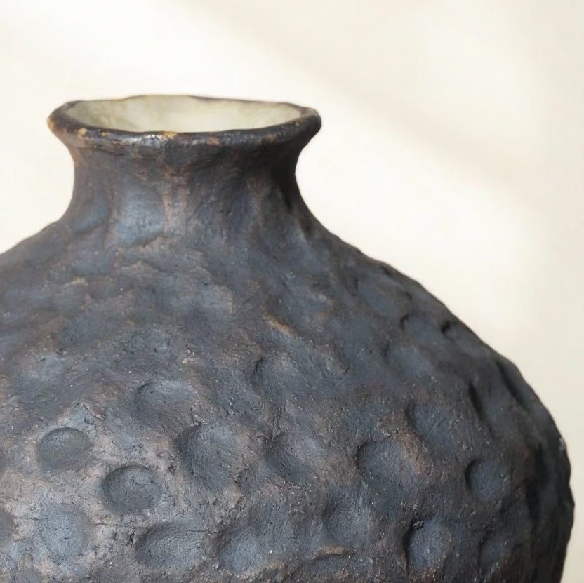 Meteor Trace Ash Glaze Vase - Handmade Ceramic
