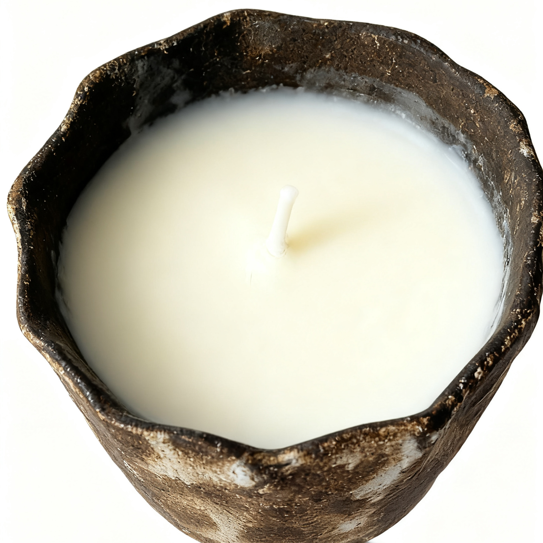 Brown Textured Candle Holder - Handmade Candle