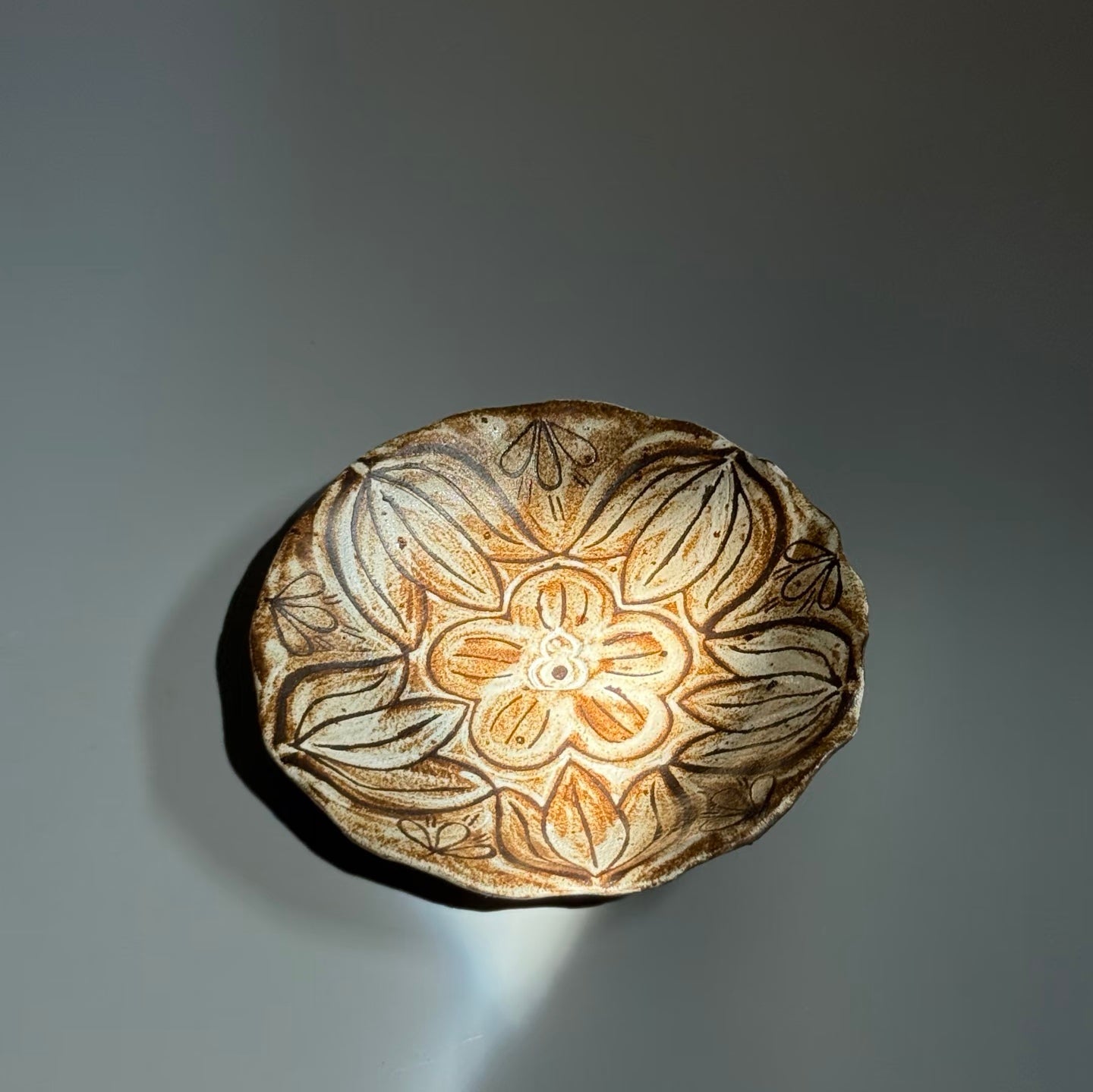 Lotus-Patterned Set -- Handmade Ceramic
