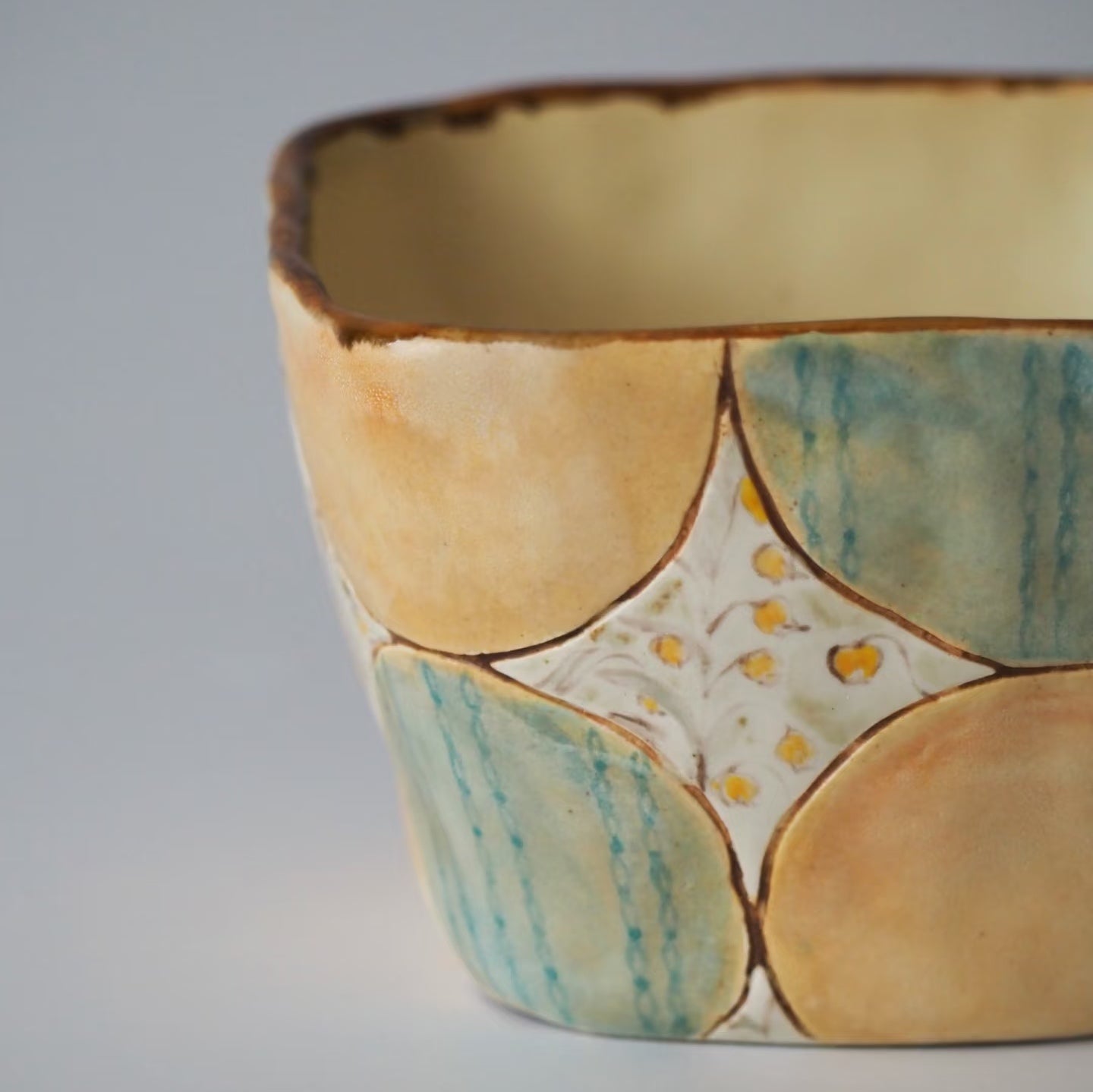 Geometric-patterned Mug -- Handmade Ceramic