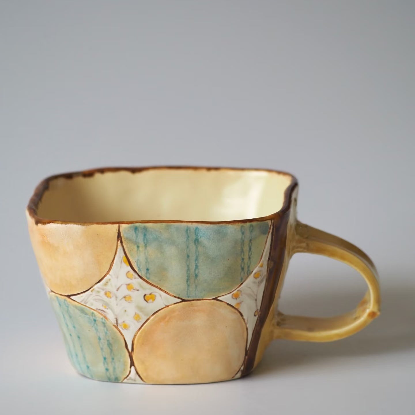 Geometric-patterned Mug -- Handmade Ceramic