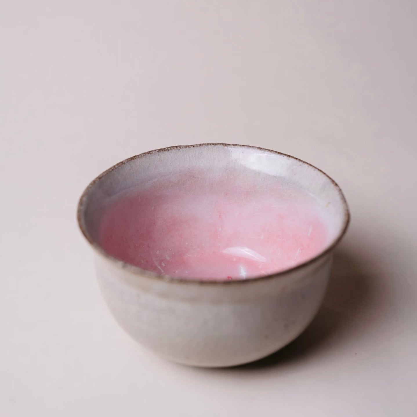 Pink-Glazed Bowl--Handmade Ceramic