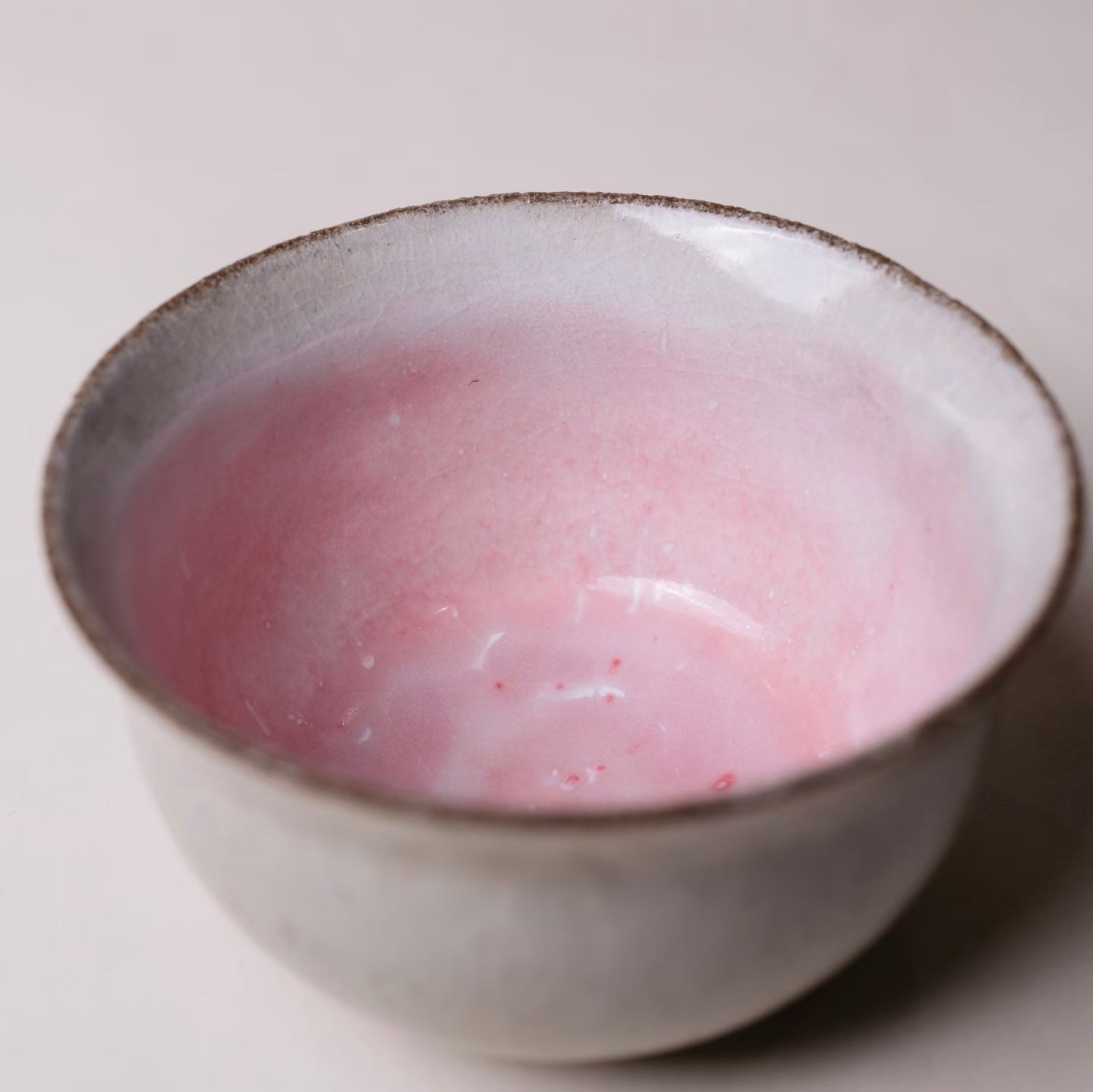Pink-Glazed Bowl--Handmade Ceramic