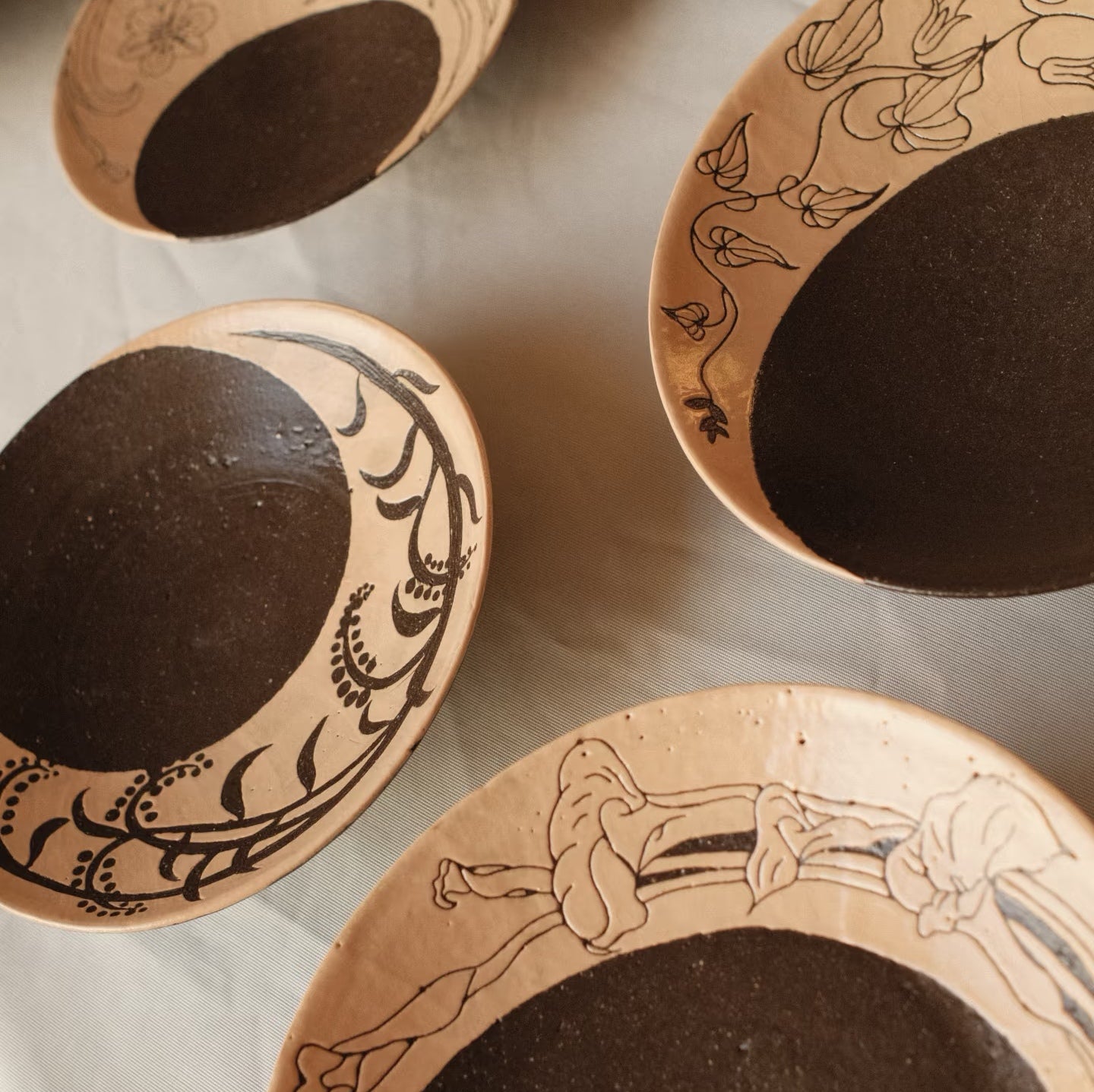 Lunar Bloom Plate -- Handmade Ceramic