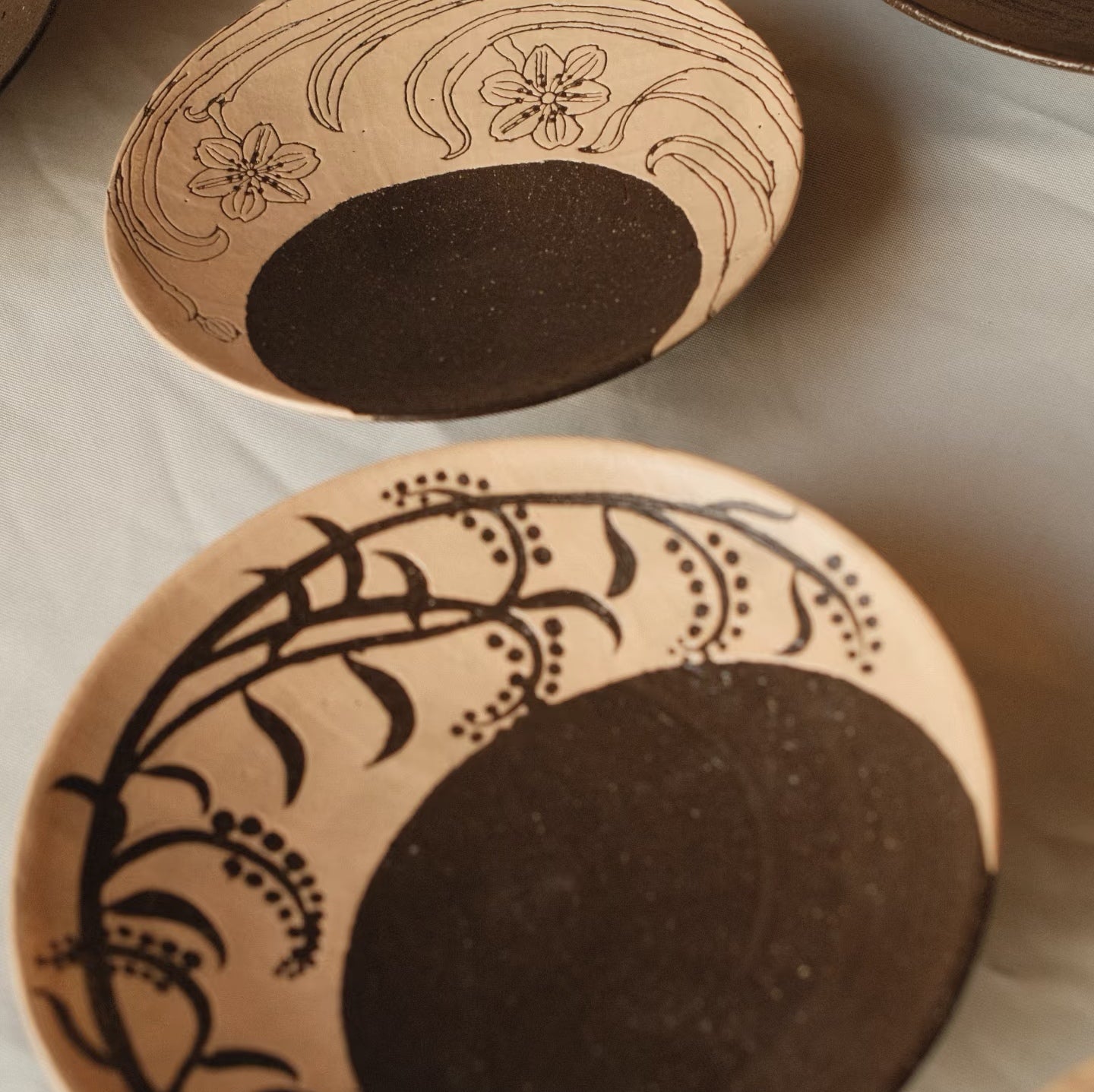 Lunar Bloom Plate -- Handmade Ceramic