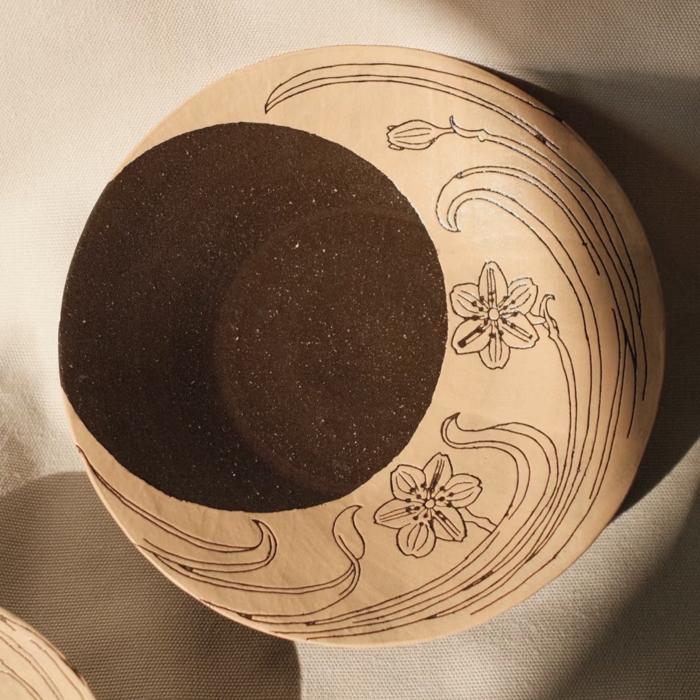 Lunar Bloom Plate -- Handmade Ceramic