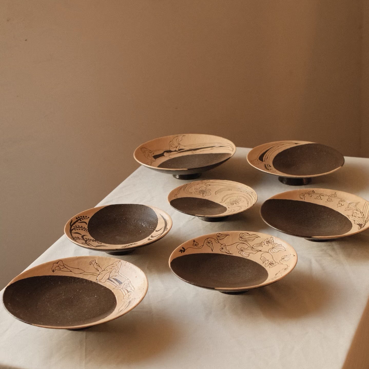 Lunar Bloom Plate -- Handmade Ceramic