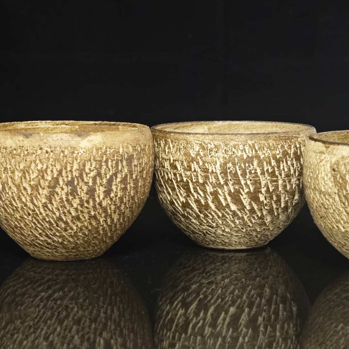 Carved Texture Artisan Cup- Handmade Ceramic