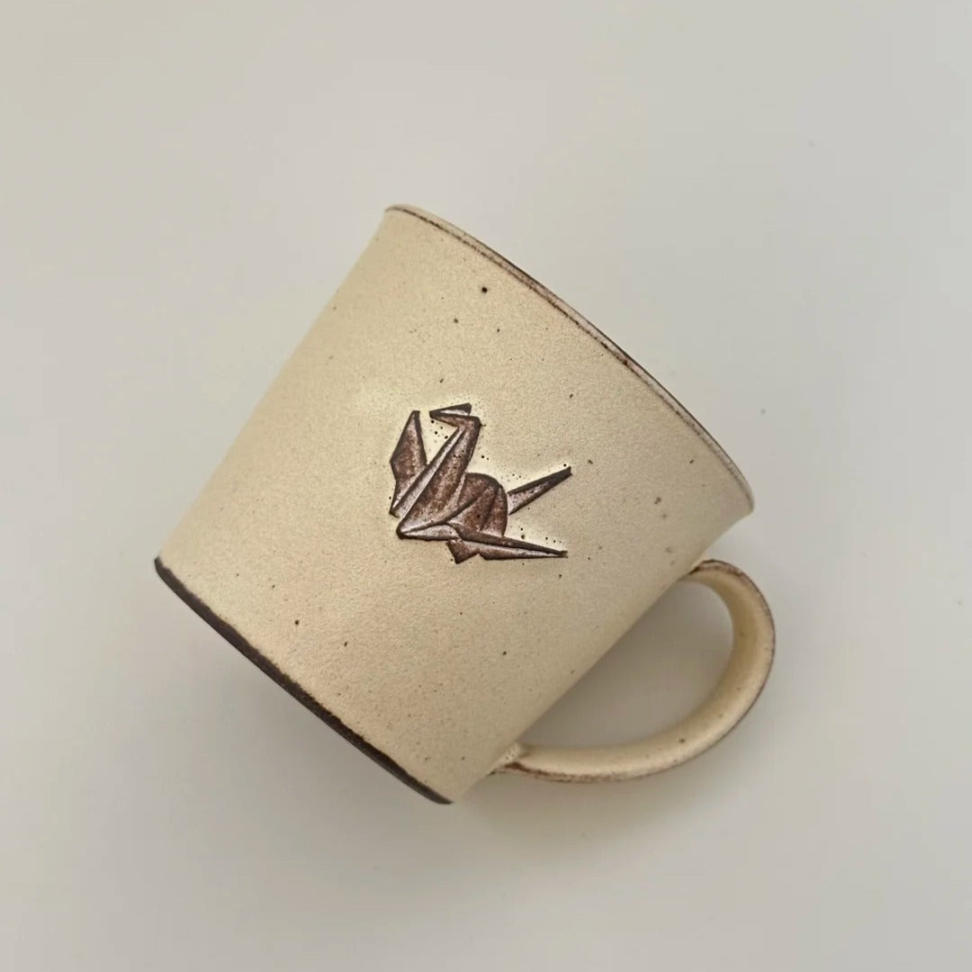 Paper Crane Memory Mug - Handmade Ceramic