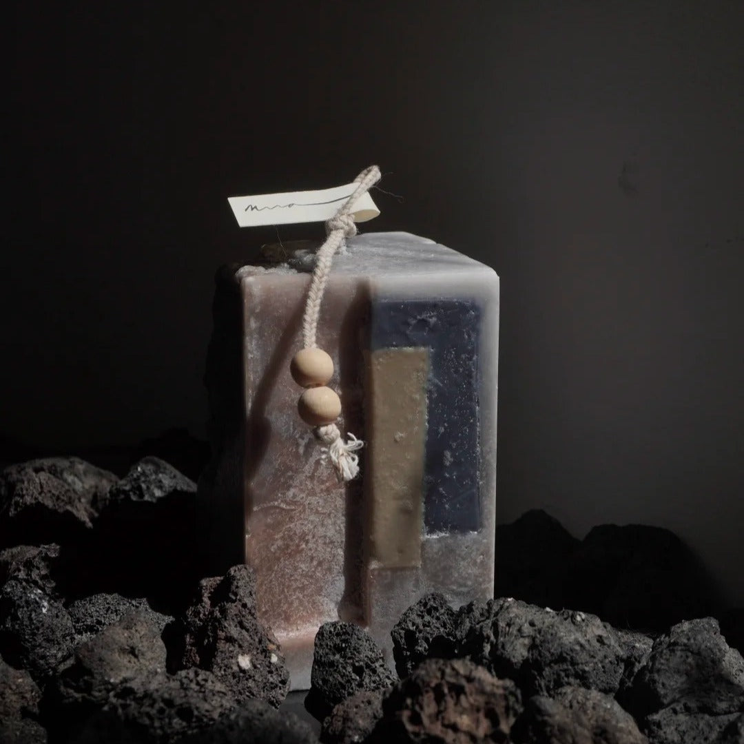 Color Block Art Candle--Handmade Candle