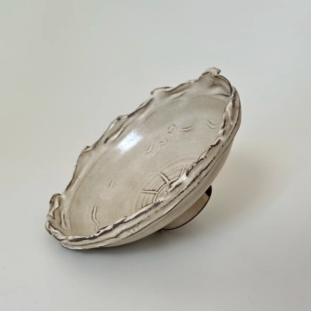 Sun Pattern Plate -- Handmade Ceramic