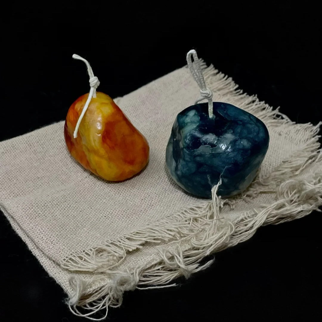 Colorful Jade Stone Candle - Handmade Candle