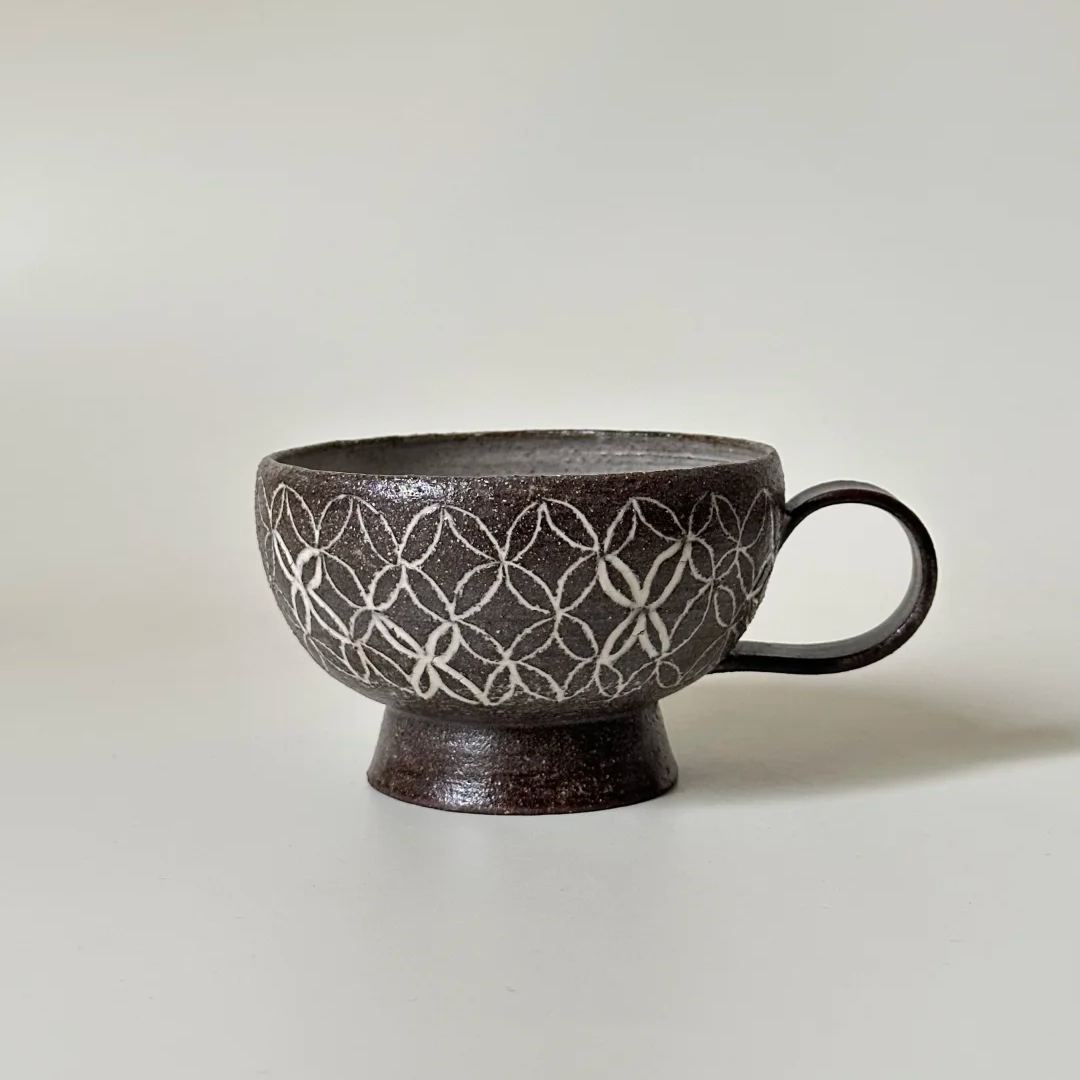Star Pattern Cup and Saucer Set – Handmade Ceramic