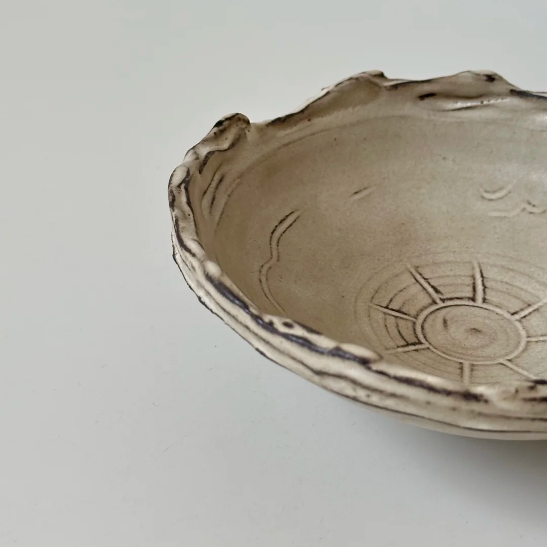 Sun Pattern Plate -- Handmade Ceramic